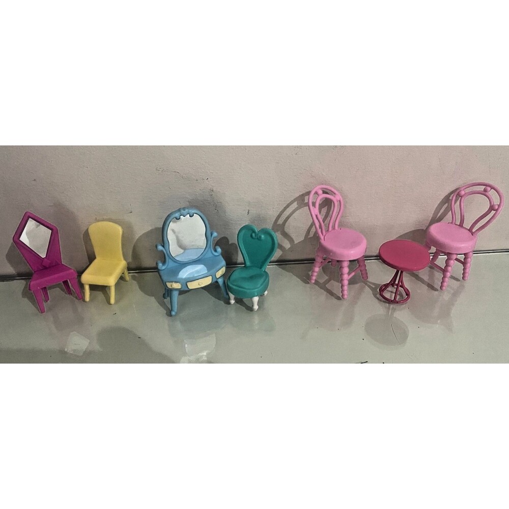 Doll House Furniture  Chairs Table Makeup Vanity for OMG LOL Dolls Barbie etc